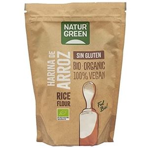 NaturGreen - Rijstsharine, gemalen witte rijst, milieuvriendelijk, 100% veganistisch, glutenvrij - 500g