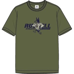 RUSSELL ATHLETIC T-shirt à col rond Security-s/S pour homme, Vert olivine, 3XL