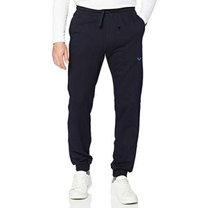 Trigema Joggingbroek voor heren van biologisch katoen, marineblauw (C2C 546)