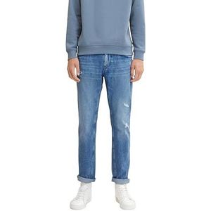 TOM TAILOR Denim Aedan Straight Jeans voor heren, 10122 - used-denim blauw