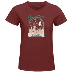 HARRY POTTER T-shirt voor dames, bordeauxrood, S, Bourgondië