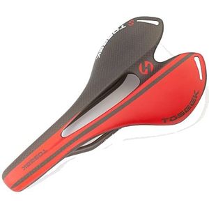 Licht zadel, compleet van carbon, geschikt voor Brompton Dahon Tern vouwfietsen, zwart/rood