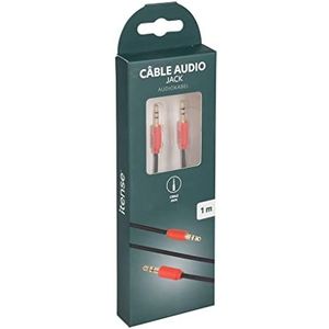 ITENSE - jackkabel 1 m - kabellengte: 1 m - jackuitgang: 3,5 mm - geschikt voor alle audio-aansluitingen - kleur: zwart/rood - verbindt de telefoon met alle apparaten met een jackplug