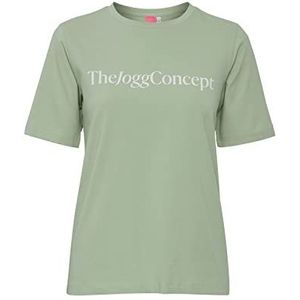 THEJOGGCONCEPT JCSIMONA Logo T-shirt voor dames met korte mouwen en print, 155706/vorstgroen