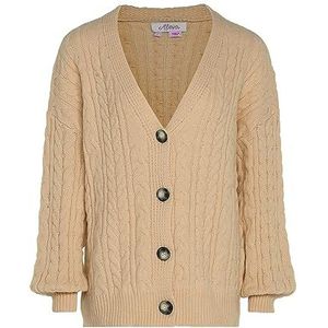 Aleva Cardigan ample en tricot pour femme à manches longues et col en V Acrylique Beige Taille M/L Sweater, M, beige, M