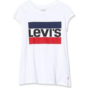 Levi'S Kids Sportswear Logo Tee voor meisjes, 2-8 jaar, wit, 14 jaar, Wit.