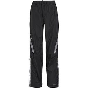 VAUDE Luminum Pants II Regenbroek voor dames, met reflecterende elementen, zwart.