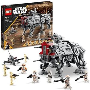 LEGO 75337 Star Wars AT-TE Walker Model, Constructie speelgoed Set met 3 Clone Troopers, Battle Droids en een Dwarf Spider Droid, Kerstcadeau Idee