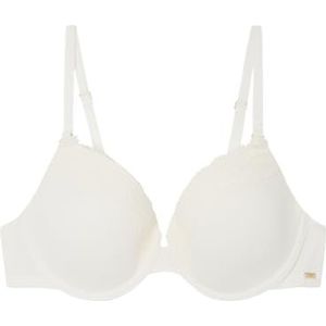 Women'secret BEAUTIFUL Witte katoenen beha met gevoerde damesbeha, Wit