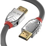 Lindy Cromo Line HDMI-kabel, 3 m, verguld, Ethernet, 4 K, 60 Hz, HDMI 2.0, 18 G, 3D, 1080p, HDCP 2.2, 120 Hz, 144 Hz, HDR, ARC, CEC, ATC, OLED-monitor, Xbox PS4, PS5, Blu-ray