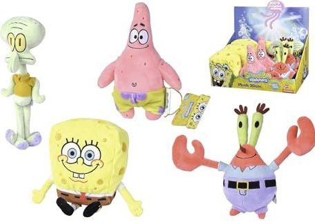 Simba 109491002 Pluche dier Spongebob of Patricks of Mr Crab, 20 cm, zacht en comfortabel materiaal, gerecyclede vulling, 100% officiële licentie, je ontvangt er willekeurig een (109491002SPB)