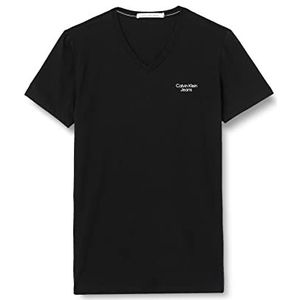 Calvin Klein Jeans T-shirt met V-hals, met logo, gestapeld, andere gebreide bovenstukken, heren, zwart (ck black), XXS, Ck zwart