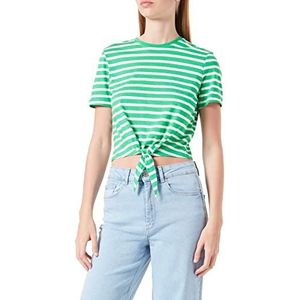ONLY Onlmay S/S Short Knot Top Box Jrs T-shirt dames, Kelly Groen