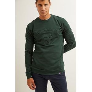 WILLIOT Sweat-shirt avec logo en relief pour homme, Vert bouteille, S