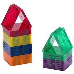 Playmags Magnetische bouwsteentegels, starterset met 30 sterke magneten, robuuste en superduurzame magnetische tegels met heldere en heldere kleuren, STEM-speelgoed voor kinderen
