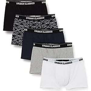 Urban Classics Boxershorts voor heren, Tron Aop + wit + grijs + marineblauw + zwart