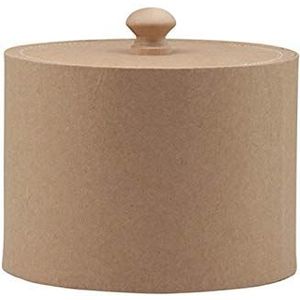 GLOREX 6 2027 045 - ronde doos van natuurlijk karton met deksel, ca. 13,5 x 10 cm, kan worden gebruikt als geschenkdoos, opslag of sieradendoosje