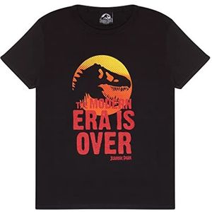 Popgear Jurassic Park Modern Era is Over T-shirt voor jongens, zwart, zwart.