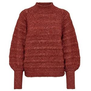 Only ONLCELINA Life L/S High Pullover CC KNT Sweater, Rode Klei Details: Melange, S Dames, Rode klei - Details: Mix