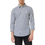 Levi's Battery Housemark Slim Shirt met lange mouwen voor heren (1 stuk), Dean Stripe Estate Blue