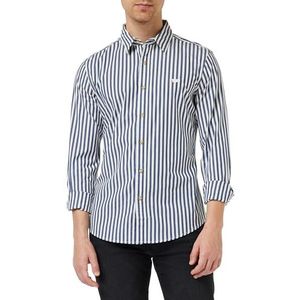 Levi's Battery Housemark Slim Shirt met lange mouwen voor heren (1 stuk), Dean Stripe Estate Blue