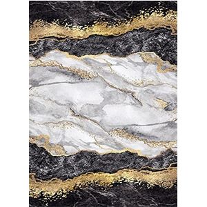 Mani Textile - Tapijt goud, zwart, afmetingen - 80 x 150 cm