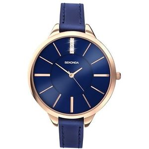 Sekonda Analoog kwartshorloge voor dames - 2144.27, blauw/blauw, band, blauw/blauw, Band