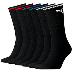 PUMA PUMA Unisex Sport Crew Stripe Socks (3 stuks) sokken, zwart, 47 cm - 49 cm EU
