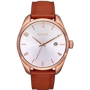 Nixon Dameshorloge analoog met leren armband A1343-1045-00, roségoud/wit, riem, Roségoud/wit, riem