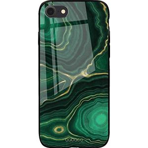 Babaco Premium Marble glazen hoes voor iPhone 7/8/SE 2 van gehard glas, perfect aangepast aan de vorm van de smartphone, beschermhoes