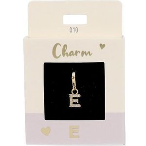 Depesche 11785-010 Charmes Express yourself - Pendentif pour colliers et bracelets, lettre E, plaqué or, comme petit cadeau