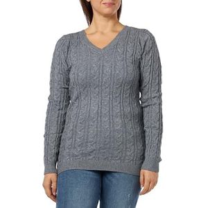 SIDONA Pull tricoté pour femme, gris, M-L