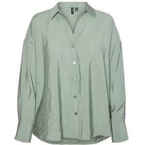 VERO MODA Vmqueeny Ls Wvn Ga Noos Dameshemd, Hedge groen