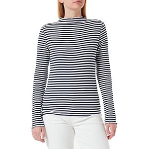 Vero Moda Vmvio dames shirt met lange mouwen L/S, Wit/strepen: marineblazer