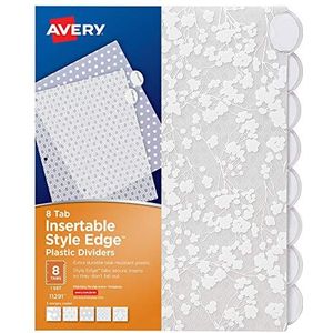 Avery Style Edge 11291 tabbladen, kunststof, 8 tabs, 1 set, verschillende motieven, 24 verpakkingen (11291)