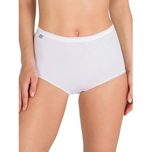 Playtex Dames Pure Cotton Maxi Brief 6 Pack Slipjes Hoge Taille Wit, 48 EU, Wit.