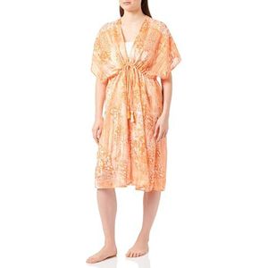 ZITHA Kimono pour femme, Orange/blanc, M