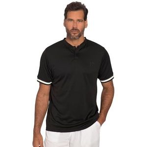 JP 1880 Jay-pi Henley Flexnamic® Tennis T-shirt met lange mouwen voor heren, zwart.