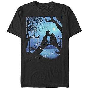 Disney Lady and The TrampSilhouette Love Organic T-shirt, korte mouwen, zwart, S, SCHWARZ