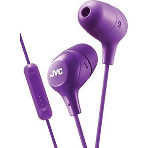 JVC HAFX38MV Marshmallow oordopjes met microfoon en in-line afstandsbediening (paars)