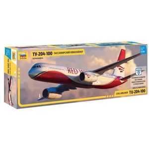 ZVEZDA 500787023 - 1:144 Tupolev TU-204 100, modelbouw, standbouw, hobby, knutselen, kunststof set