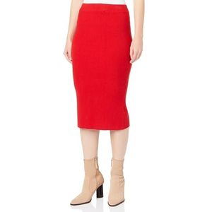 FENIA Jupe en tricot pour femme, rouge, XS-S