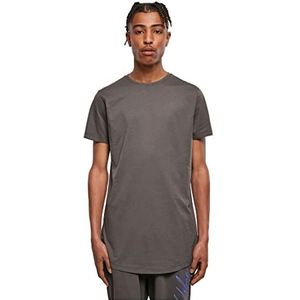 Urban Classics gevormd lang T-shirt voor heren, korte mouwen, ronde zoom, ronde hals, basic streetwear, minimalistisch, 100% katoen, Bruin