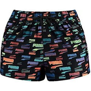 PUMA Hoge taille shorts voor dames, zwart combi