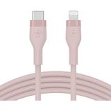 Belkin BoostCharge Flex siliconen USB type C/Lightning-kabel (2 m), MFi-gecertificeerd, 20 W, PD Power Delivery, snellaadkabel voor iPhone 14/14 Plus, 13, 12, Pro, Max, mini, SE, iPad en meer, roze