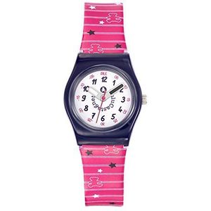 Lulu Castagnette Meisjeshorloge met kunststof armband 38777, roze, armband, Roze, Riem