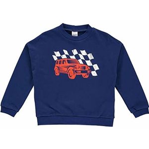 Fred'S World By Green Cotton Race Drop off-shoulder sweatshirt jongens trui, Donkerblauw