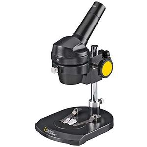 National Geographic Microscoop 20 stuks verlichting voor stenen, munten, bladeren of andere verlichting, tweekleurige objectplaat en stabiele draagtas