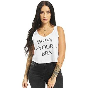 Mister Tee Burn Your Dames Tank Top Bra Oversize, Wit