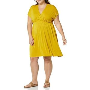 Amazon Essentials Robe en surplice pour femme (disponible en grande taille), jaune doré foncé, S